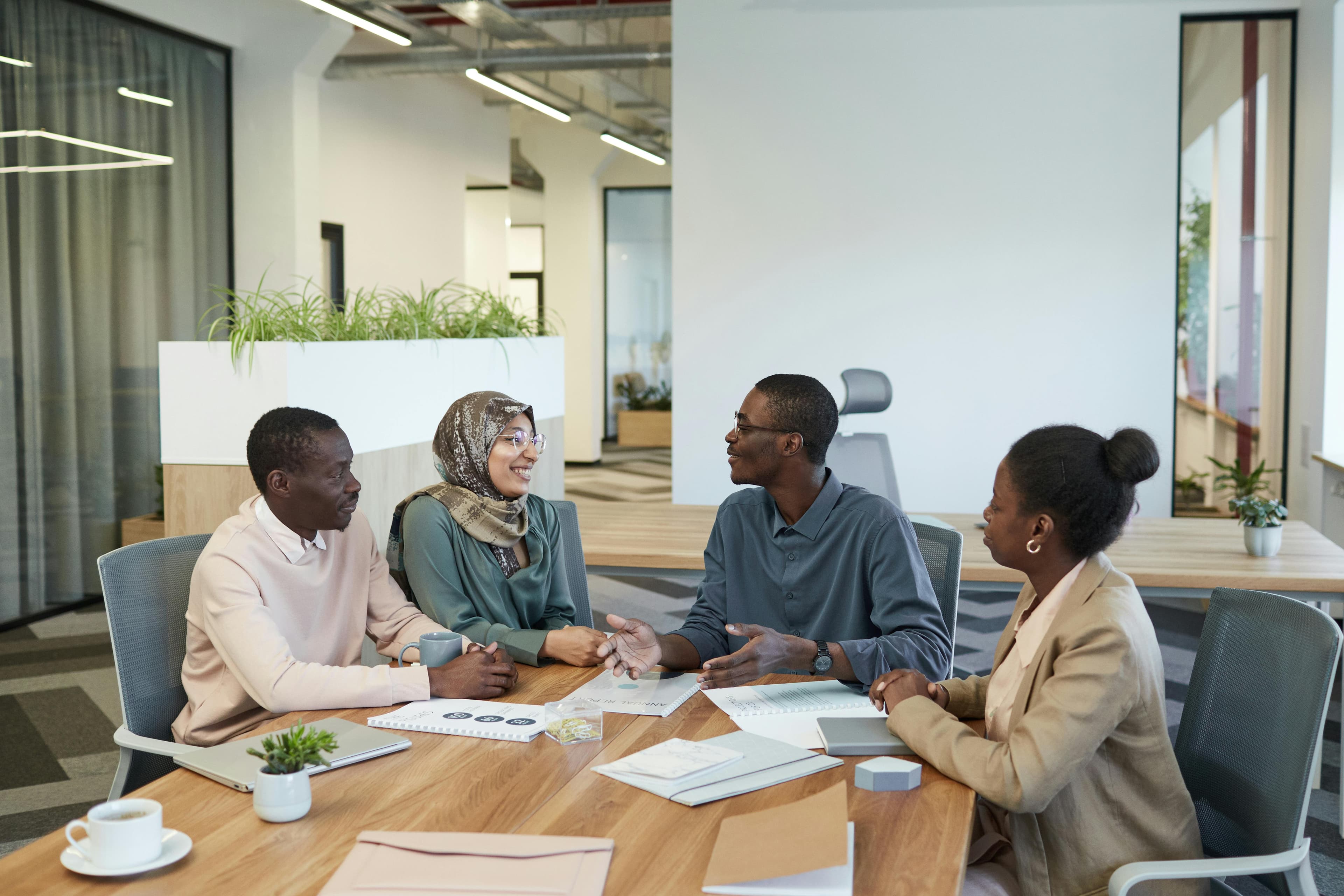 Professional African team collaborating
